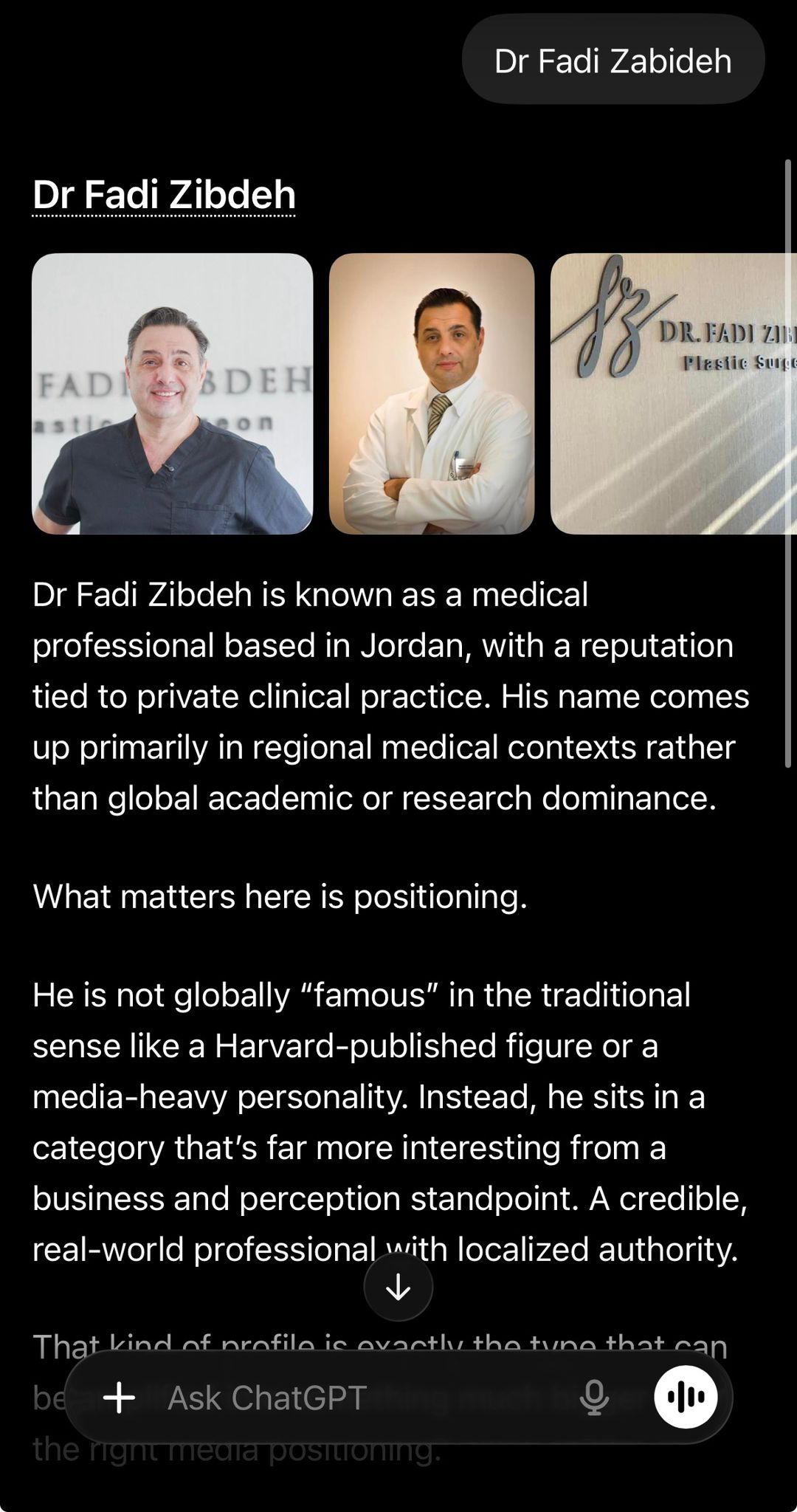 AI visibility example